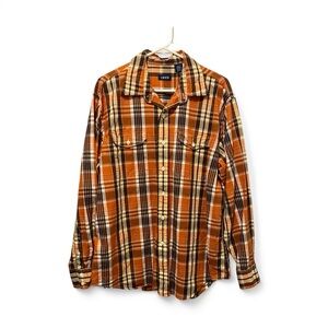 IZOD Men’s Large Plaid Button Down Long Sleeve Shirt Fall Casual